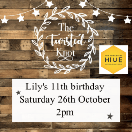 Lily's 11th birthday Saturday 26th October 2pm