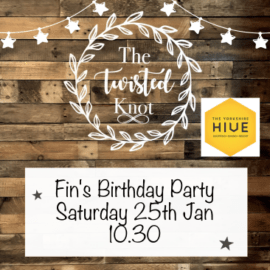 Fin's Birthday Party Saturday 25th Jan 10.30